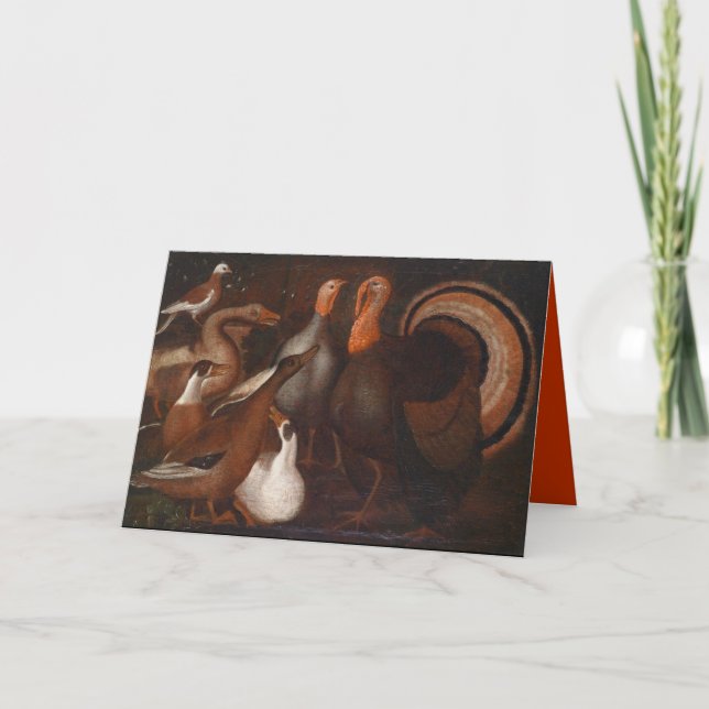 Cartes Pour Fêtes Annuelles Turkeys Ducks poème ThanksgIving à l'intérieur de  (Devant)