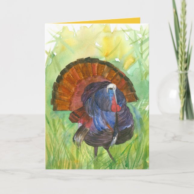 Cartes Pour Fêtes Annuelles Turquie Bon thanksgiving Oiseau d'automne (Devant)
