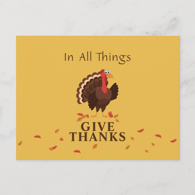 Cartes Pour Fêtes Annuelles Turquie Thanksgiving En Toutes Choses Remercient (Devant)