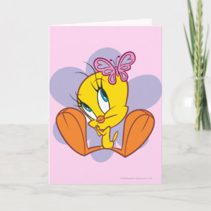 Cartes Pour Fêtes Annuelles Tweety and Butterfly