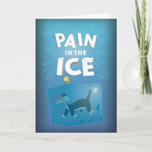 Cartes Pour Fêtes Annuelles TWEETY™ & SYLVESTER™ "Douleur dans la glace" (Devant)
