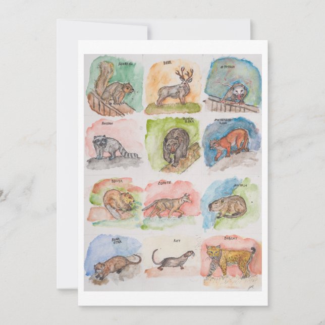 Cartes Pour Fêtes Annuelles Twelve Scary Animals (Devant)