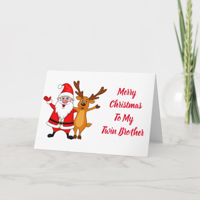 CARTES POUR FÊTES ANNUELLES TWIN "FRÈRE" À NOËL AVEC AMOUR (Devant)