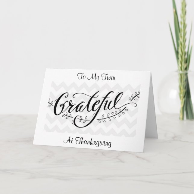 CARTES POUR FÊTES ANNUELLES TWIN GRATEFUL AT THANKSGIVING/EVERYDAY FOR YOU (Devant)