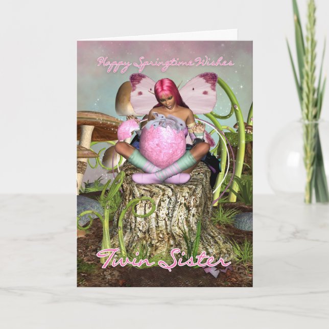 Cartes Pour Fêtes Annuelles Twin Sister - Springtime Fairy Easter Card - Fairy (Devant)