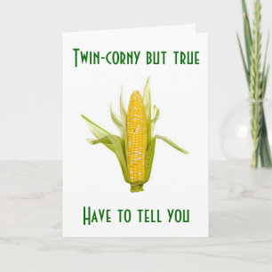 CARTES POUR FÊTES ANNUELLES TWIN THANKSGIVING-CORNY MAIS TRUE