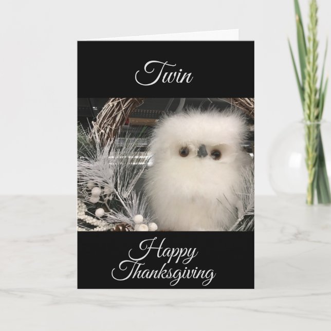 CARTES POUR FÊTES ANNUELLES ***TWIN*** UN TRÈS BON THANKSGIVING POUR "VOUS" (Devant)