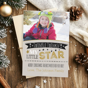 Cartes Pour Fêtes Annuelles Twinkle Twinkle My Little Star PhotoChristmas Card