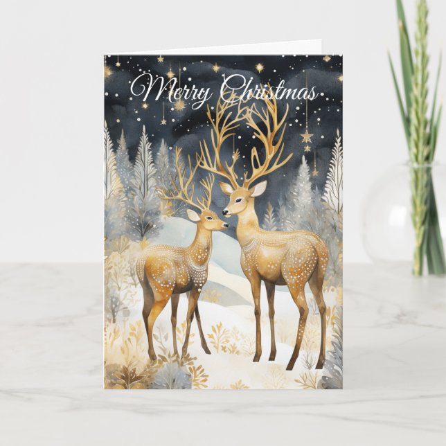 Cartes Pour Fêtes Annuelles Two Deer (Devant)