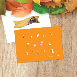 Cartes Pour Fêtes Annuelles Type de fête Orange Happy Fall Y'all