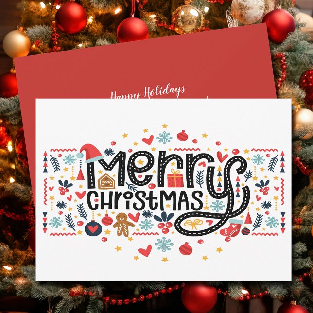 Cartes Pour Fêtes Annuelles Typographe de Merry Christmas (Créateur téléchargé)