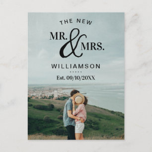 Cartes Pour Fêtes Annuelles Typographe moderne Photo Wedding Announcement