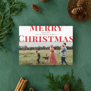 Cartes Pour Fêtes Annuelles Typographie audacieuse Joyeux Noël Photo rouge