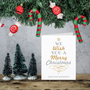 Cartes Pour Fêtes Annuelles Typographie branchée Arbre de Noël Photo de vacanc
