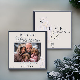 Cartes Pour Fêtes Annuelles Typographie de l'ours polaire aquarelle Photo de N