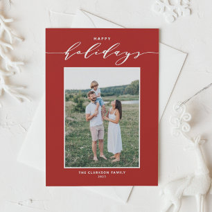 Cartes Pour Fêtes Annuelles Typographie de Mix Rouge Moderne Joyeux Vacances P