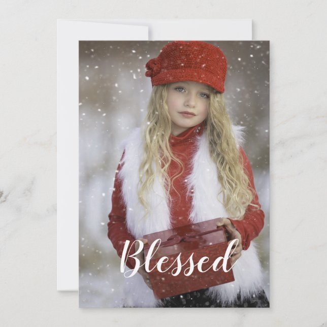 Cartes Pour Fêtes Annuelles Typographie de Noël bénie (Devant)