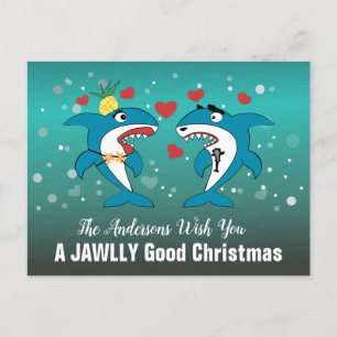 Cartes Pour Fêtes Annuelles Typographie de Noël requin