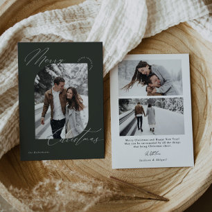 Cartes Pour Fêtes Annuelles Typographie de script moderne vert Noël photo