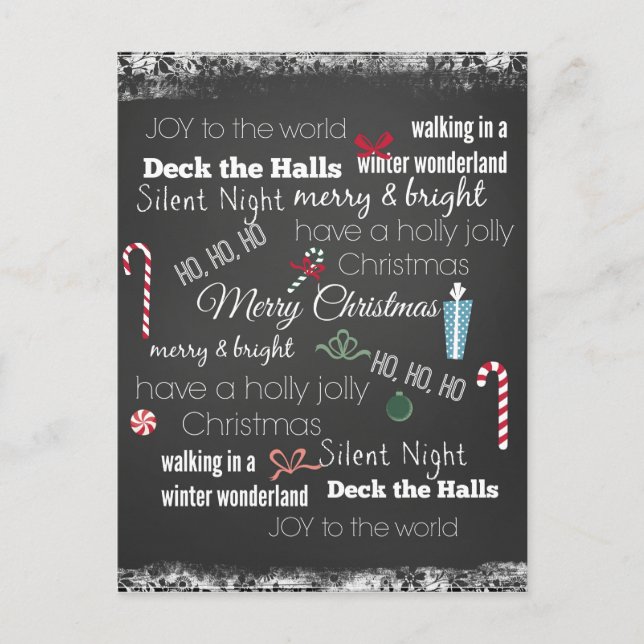Cartes Pour Fêtes Annuelles Typographie des citations de Noël (Devant)