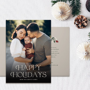 Cartes Pour Fêtes Annuelles Typographie élégante Happy Holidays Photo