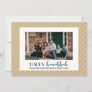 Cartes Pour Fêtes Annuelles Typographie Happy Hanoukka Family Photo Personnali