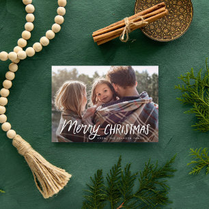 Cartes Pour Fêtes Annuelles Typographie manuscrite Joueuse Photo de Noël