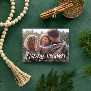 Cartes Pour Fêtes Annuelles Typographie manuscrite Joueuse Photo de Noël