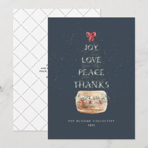 Cartes Pour Fêtes Annuelles Typographie minimaliste de l'Arbre de Noël de neig