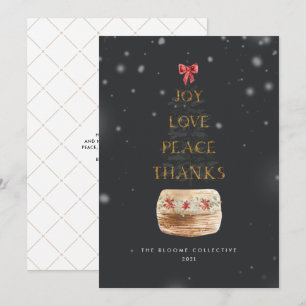 Cartes Pour Fêtes Annuelles Typographie moderne de superposition de neige doré