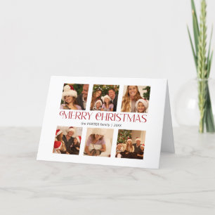 Cartes Pour Fêtes Annuelles Typographie moderne Joyeux Noël Multi-Photo