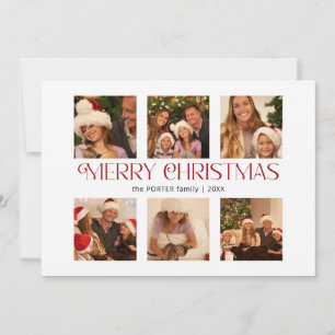 Cartes Pour Fêtes Annuelles Typographie moderne Joyeux Noël Multi-Photo