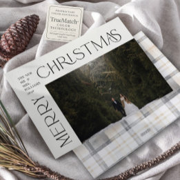 Cartes Pour Fêtes Annuelles Typographie moderne Joyeux Noël Photo Plaid