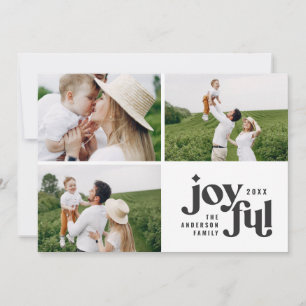 Cartes Pour Fêtes Annuelles Typographie moderne multi photo de Noël