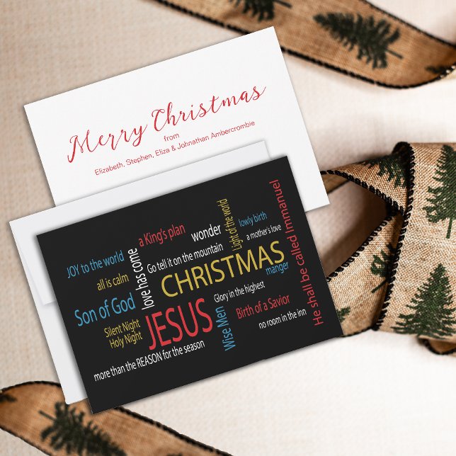 Cartes Pour Fêtes Annuelles Typographie moderne Signification de Noël (It's the card with the words about the real meaning of Christmas! Perfect for friends and family.)