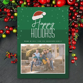 Cartes Pour Fêtes Annuelles Typographie moderne simple Famille Photo Noël