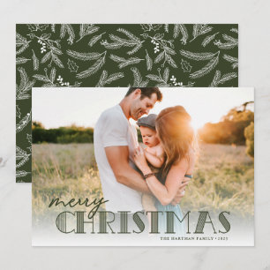 Cartes Pour Fêtes Annuelles Typographie moderne simple Olive Christmas Photo