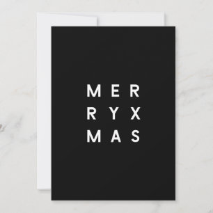 Cartes Pour Fêtes Annuelles Typographie noire moderne minimaliste Photo Joyeux