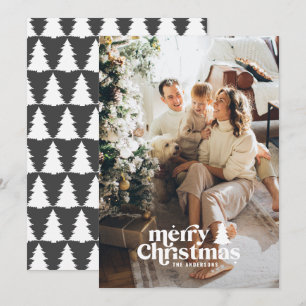 Cartes Pour Fêtes Annuelles Typographie rétro moderne photo complète