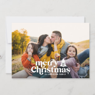 Cartes Pour Fêtes Annuelles Typographie rétro photo moderne vacances Noël