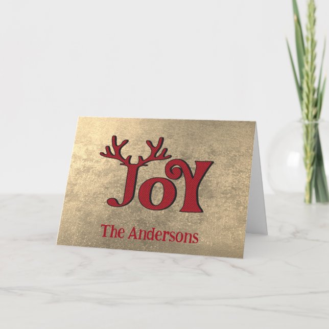 Cartes Pour Fêtes Annuelles Typographie rouge moderne joie non photo (Devant)