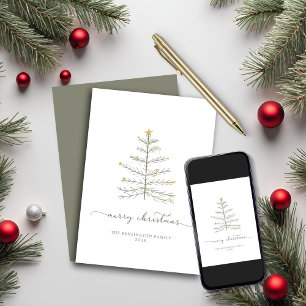 Cartes Pour Fêtes Annuelles Typographie simple Joyeux Arbre de Noël