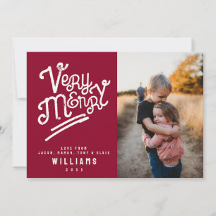 Cartes Pour Fêtes Annuelles Typographie très joyeuse Photo Texte personnalisé 