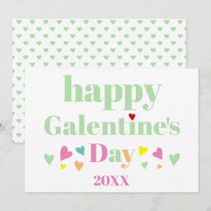 Cartes Pour Fêtes Annuelles Typographie vert menthe Joyuse Galentines Day