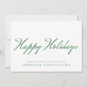 Cartes Pour Fêtes Annuelles Typographie verte simple Salutations de vacances