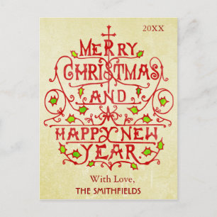 Cartes Pour Fêtes Annuelles Typographie Vintage de Noël