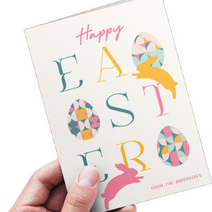 Cartes Pour Fêtes Annuelles Typographie vintage Joyeux Pâques