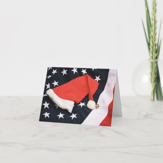 Cartes Pour Fêtes Annuelles Un accueil de Noël américain (Devant)