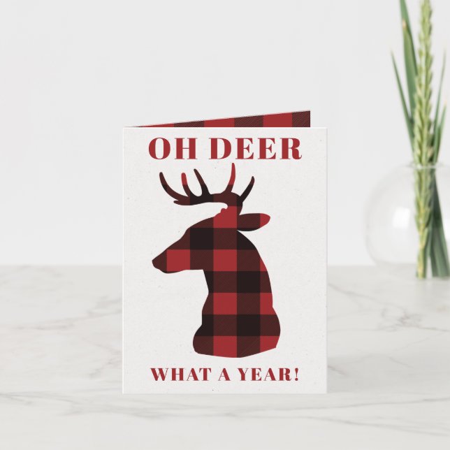 Cartes Pour Fêtes Annuelles Un an de bisons sur le cerf (Devant)