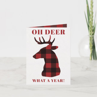 Cartes Pour Fêtes Annuelles Un an de bisons sur le cerf